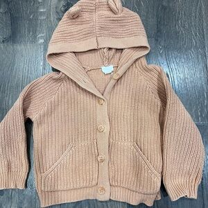 Jamie Kay Tan Knit Bear Hoodie